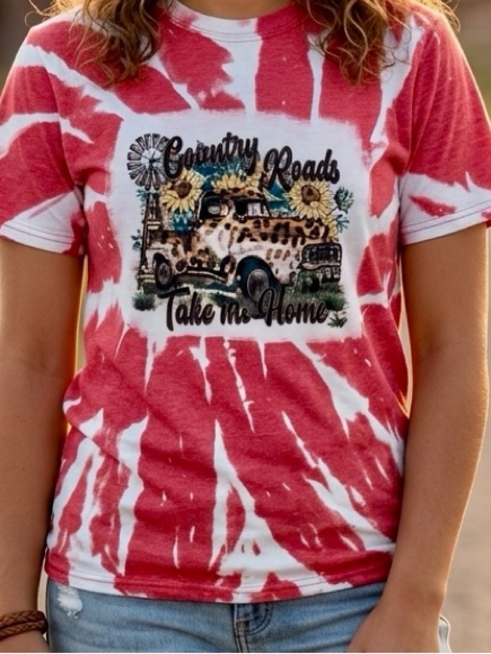 Women’s Tie-Dye 'Country Roads' Graphic Tee